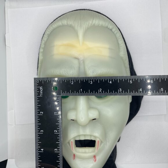 Vintage Vampire Halloween Mask with Green Holographic Eyes OS - Picture 11 of 11
